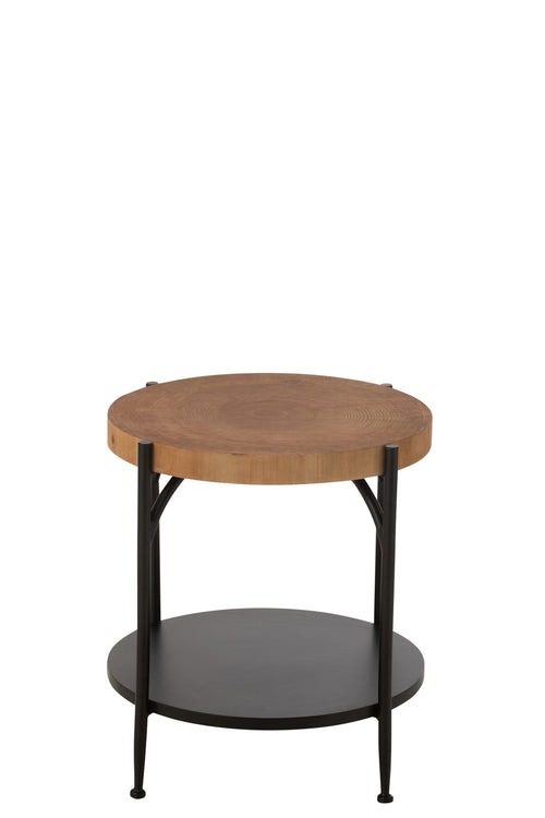 J-Line bijzettafel Bio - hout/ijzer - zwart/naturel