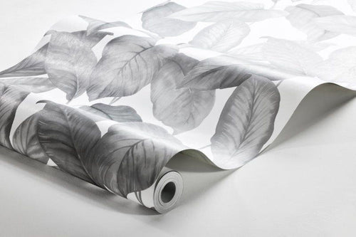 Borastapeter behang bladeren grijs - 53 cm x 10.05 m - 660533 - vtwonen shop