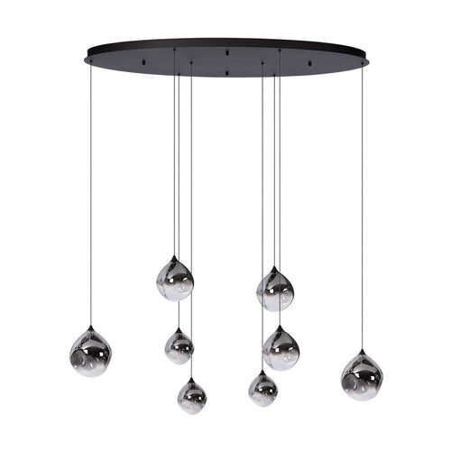 Atmooz hanglamp Rosado 8 - zwart - 120 x 45 x H 170 cm - geïntegreerde led