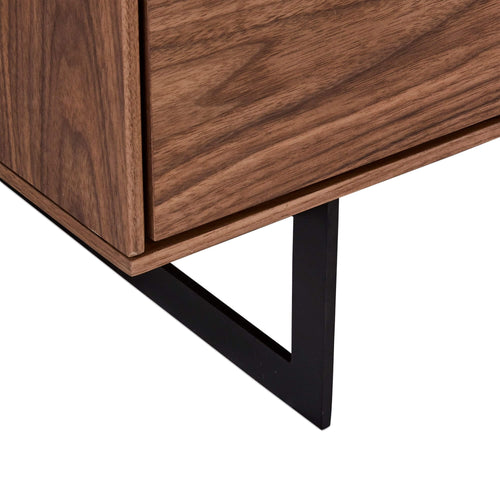 Furnhouse vitrinekast Tokyo - Amerikaanse walnoot - MDF, Amerikaans walnootfineer - 45x110x190
