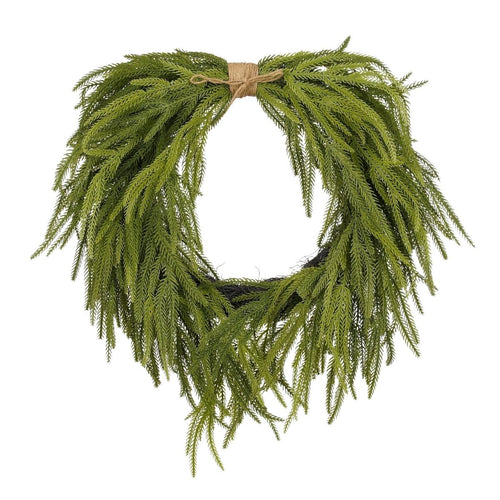 Mica Decorations Krans Dennenappel Groen - Decoratieve Krans met Sierlijke Dennentakken - Kunststof Krans voor Deur, Muur of Schouw - Afmeting