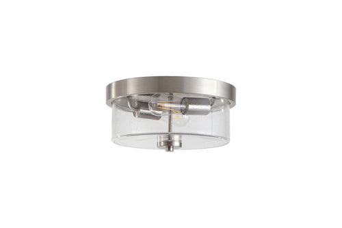 Searchlight plafondlamp Preston - 2 lichts - 33  x 15   cm - mat chroom transparant