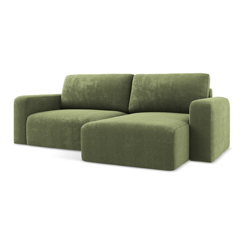 LaMiaSofa hoekbank rechts Ostia - chenille stof - groente - 244x149x79