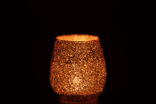 J-Line theelichthouder - glas - perzik - large - vtwonen shop