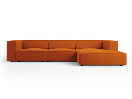 Cosmopolitan Design rechter hoekbank Arendal 4-zits, flueel, terracotta - 166x284x70cm