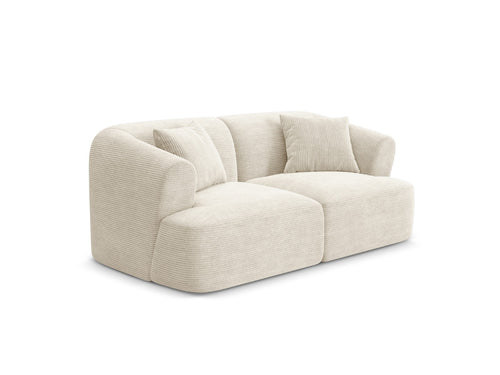 Cosmopolitan Design Modulaire bank Campi 2-zits, ribfluwelen ivoor - 90x180x70cm