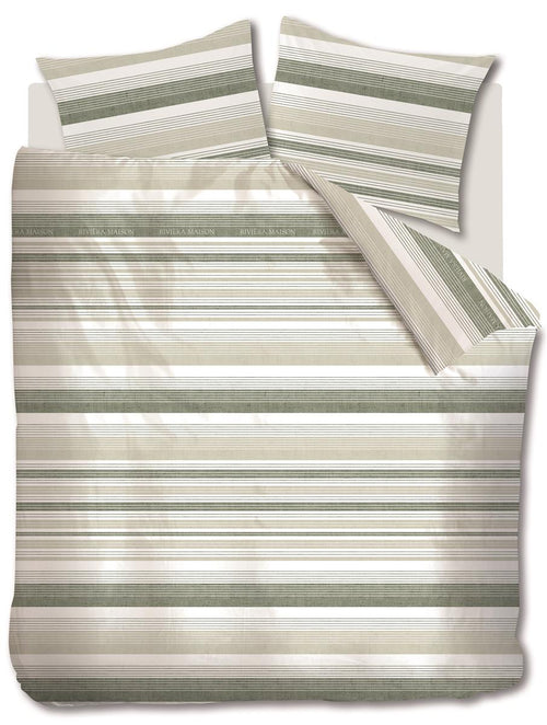 Riviera Maison dekbedovertrek Sturdy Stripe - 240x200/220 cm - grijsgroen - vtwonen shop