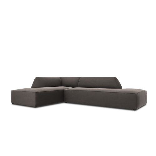 Cosmopolitan Design - Modulaire hoekbank links Siena 4-zits, flueel donkergrijs - 180x273x69cm