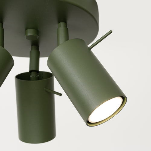 Sollux Lighting Plafondlamp RING 3P olijfgroen - 19,5x19,5x18,5cm