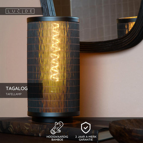 Lucide tafellamp TAGALOG - 1xE27 - Zwart