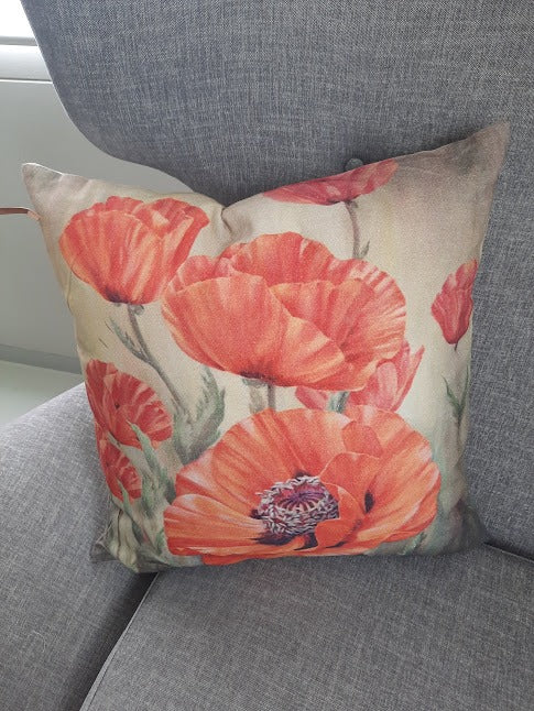 Furnilux Set van 2 Sierkussens - Klaproos Sylvia - 45x45x10cm - vtwonen shop