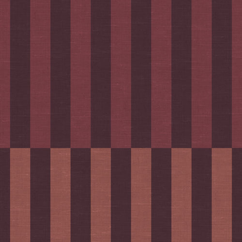 ESTAhome behang linnen-look strepen paars en bordeaux rood - 50 x 900 cm - 132254