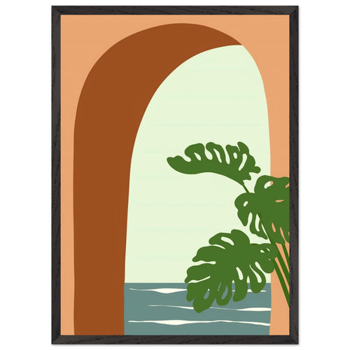Artfulprints Poster met Lijst Boho – Minimal oasis   - 50x70 cm - Meerkleurig