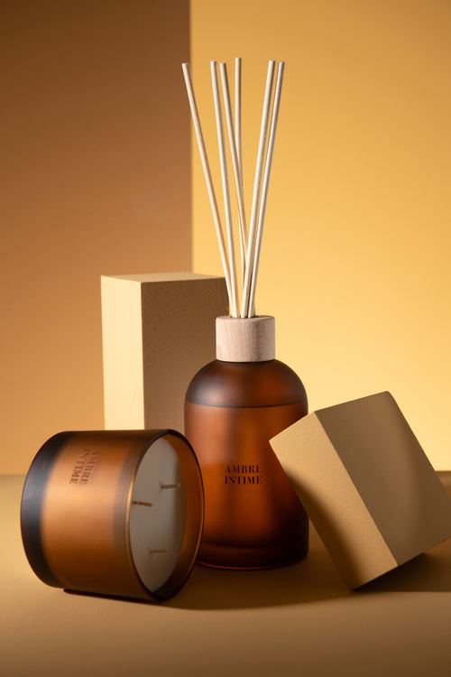 J-Line geurkaars Accords Essentiels - Ambre Intime - oker - 28U