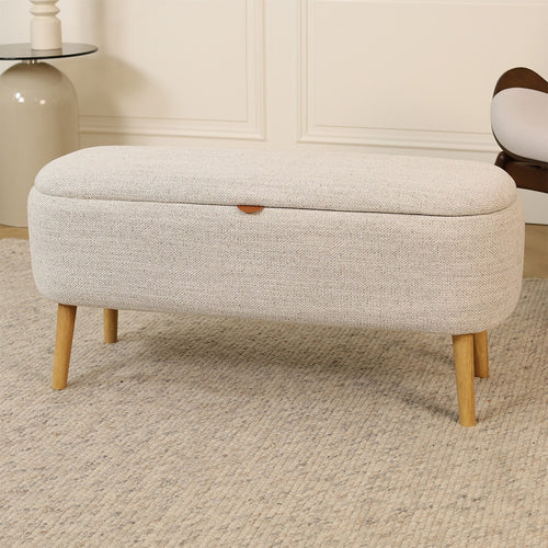 Nolon Juna bankje met opbergruimte beige melange  - 95 x 37 cm