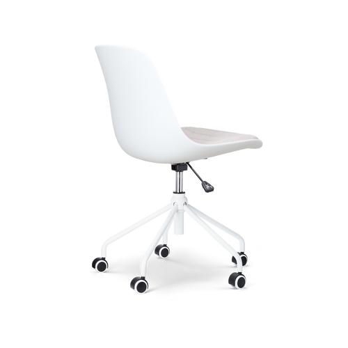 Nolon Nout-Liv Bureaustoel Wit - Beige Kussen - Wit Onderstel