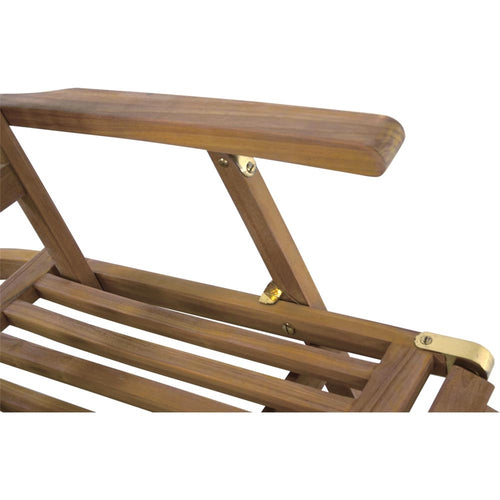 Lesli Living deckchair teak - zwart - 148x60x90cm