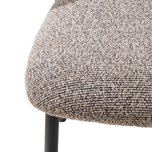 Giga Meubel Eetkamerstoel Feya - Taupe/Zwart - 51x53x81cm - Set van 2