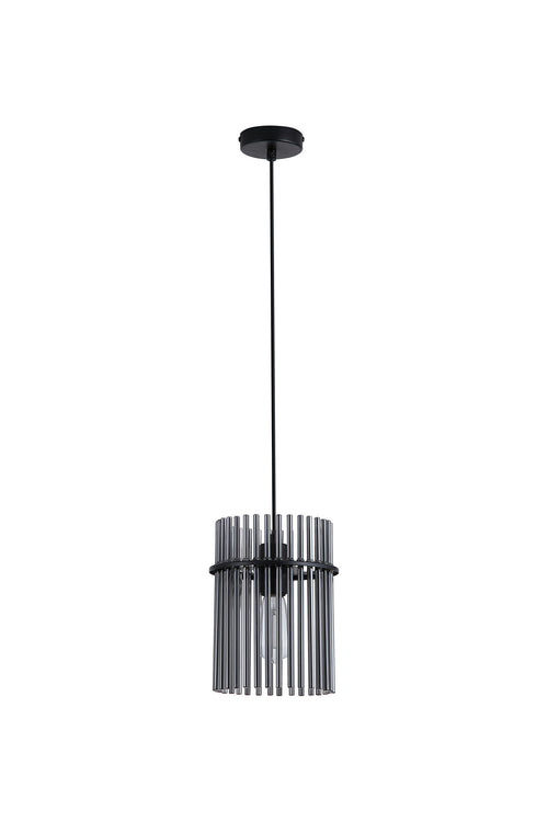 Searchlight hanglamp Swizzle - 1 lichts - 20  x 120   cm - zwart rookglas