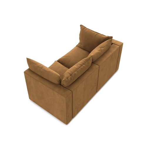 LaMiaSofa Tweezits modulaire bank Ravenna - textuurstof - terracotta - 180x90x77