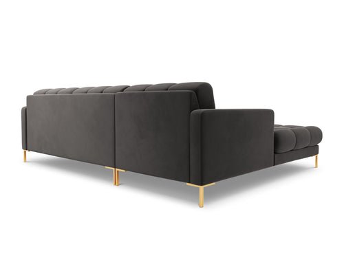 Cosmopolitan Design linker hoekbank Bali 5-zits, flueel, donkergrijs - 185x293x75cm