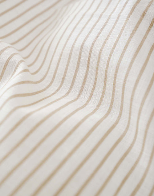 Marc O'Polo Classic fine stripe dekbedovertrek - Tweepersoons – 200x200/220 cm - Dark Sand