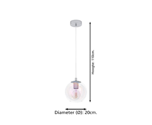 EGLO hanglamp Ariscani 2 - e27 - ø 20 cm - gekleurd glas - chroom - vtwonen shop
