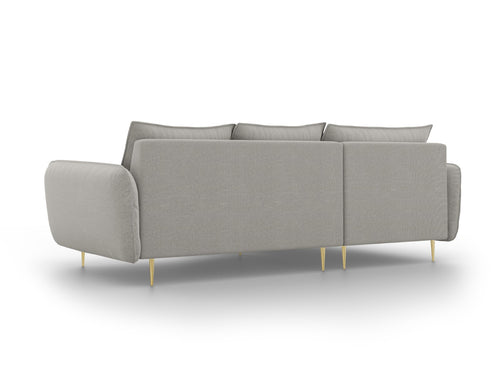 Cosmopolitan Design linker hoekbank Vienna 5-zits, structurele stof, lichtgrijs - 170x255x95cm