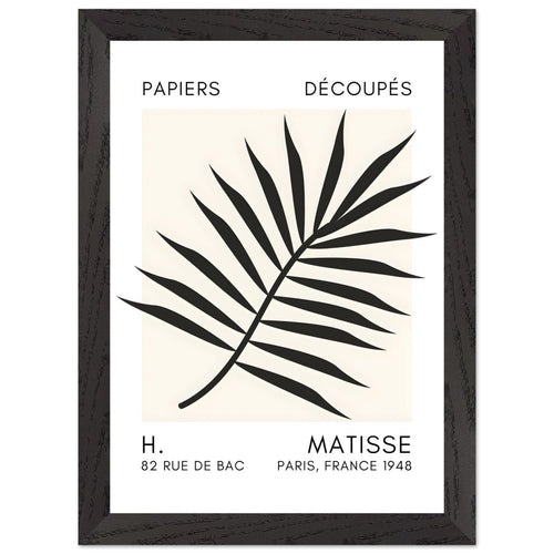 Artfulprints Poster met Lijst Matisse – Floral reef black   - A4 21x29.7 cm - Zwart
