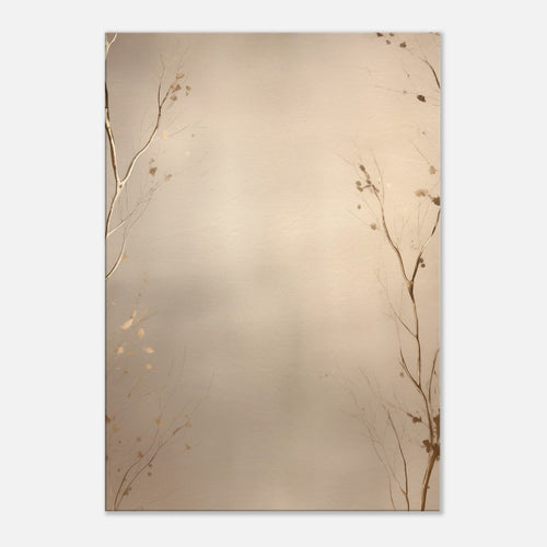 Artfulprints Canvas Abstract – Golden leafs canvas - 75x100 cm - beige