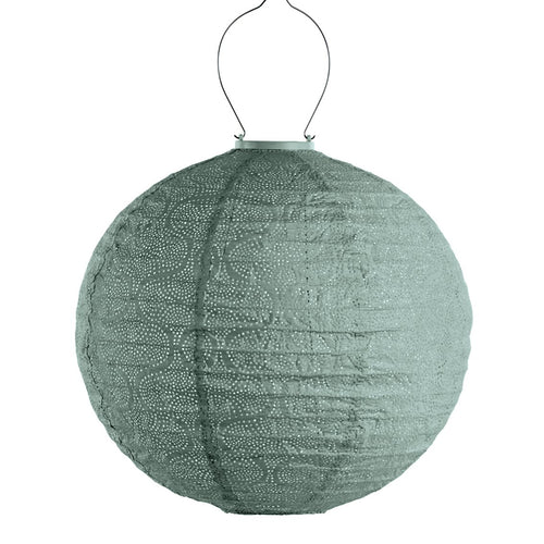 LUMIZ Solar Lampion Tigres Rond - 40 cm - Sage Green