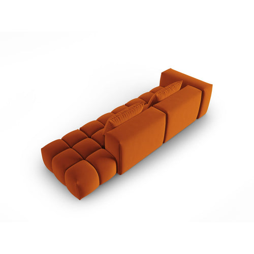 Cosmopolitan Design - Rechte modulaire bank Verona 4-zits, flueel terracotta - 85x265x70cm