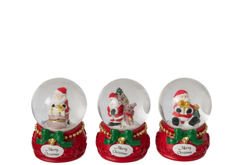 J-Line waterbal Kertsman - polyresin - groen/rood - small - 3 stuks