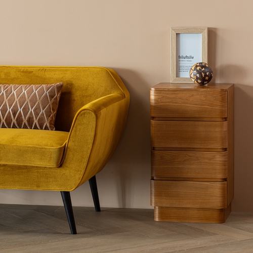 WOOOD bank 150 cm Rocco - Velvet - Okergeel - 75x150x82