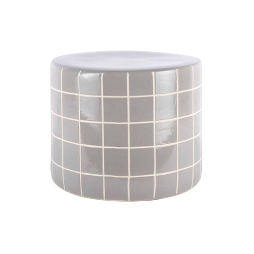 Leitmotiv bijzettafel Retro Tiles Low - grijs - Ø42cm