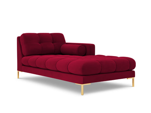 Cosmopolitan Design rechter chaise longue Bali flueel, rood - 185x102x75cm