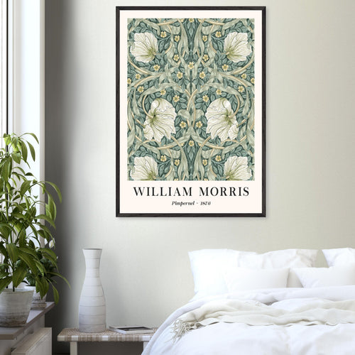 Artfulprints Poster met Lijst William Morris - Pimpernel 1876   - 50x70 cm - Groen