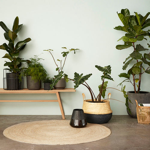 Hübsch manden Hickory - bamboe - ø34xh33, ø39xh36cm - vtwonen shop