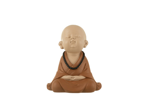 J-Line figuur Monnik Zen - polyresin - bruin - large - vtwonen shop