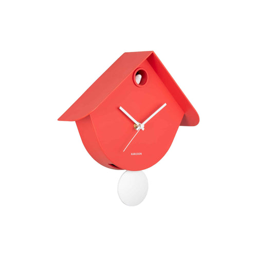 Karlsson wandklok Cool Retro - rood - 7.5x25.5x25.8cm