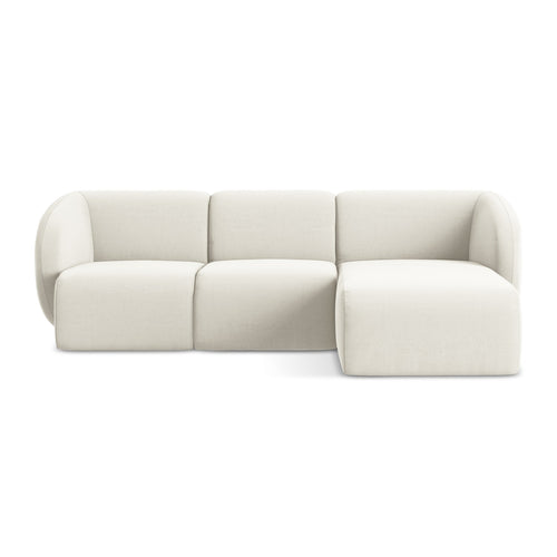 LaMiaSofa hoekbank rechts Cervo - velours - lichtbeige - 248x166x75