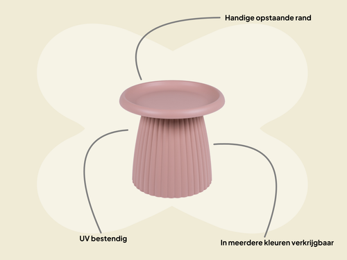 MaximaVida kunststof bijzettafel Mila  rond 50 cm zalmroze