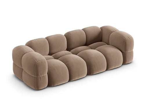 Cosmopolitan Design Bank Loretto 4-zits, flueel donkerbeige - 100x250x68cm