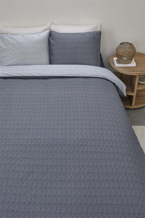 Riviera Maison dekbedovertrek Twisted - 200x200/220 cm - blauw