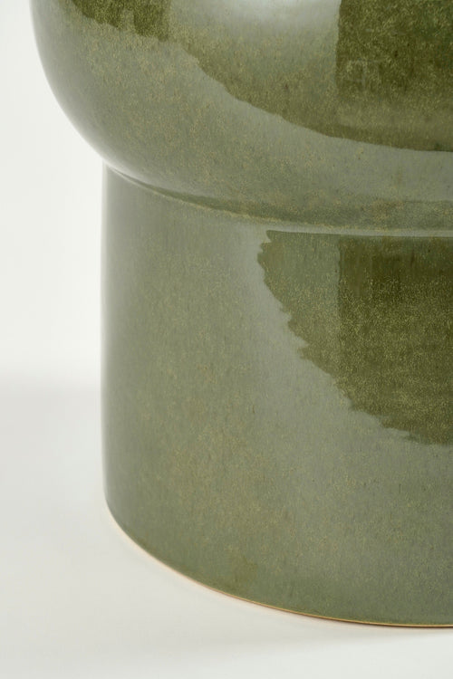Mica Decorations  Vendi Bijzettafel - H44 x Ø32 cm - Keramiek - Donkergroen - vtwonen shop