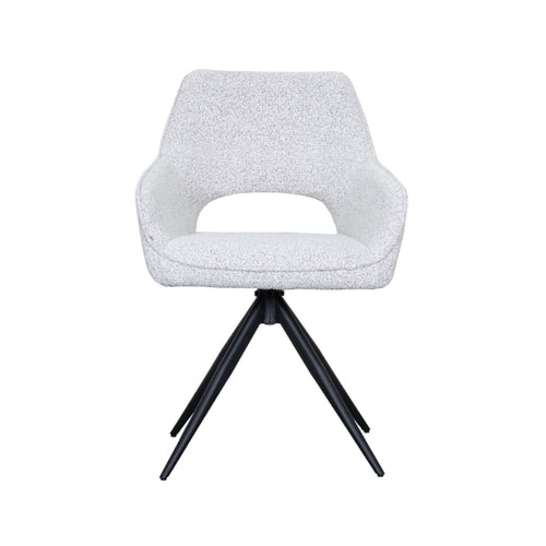 LABEL51 Eetkamerstoel Finley - Wit Bouclé - Draaibaar - Set van 2 - vtwonen shop