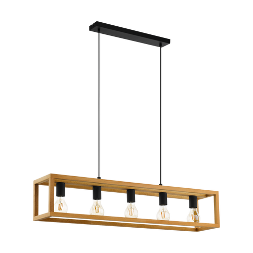 EGLO hanglamp Blackcrown 1 - e27 - 100 cm - zwart/bruin - vtwonen shop