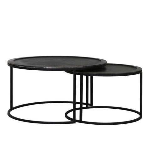 Light & Living tafel  - zwart - 78x78x42 cm