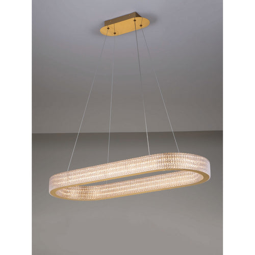 Nova Luce KINARA Geïntegreerde LED-hanglamp voor plafond, platina goud, Triac dimbaar, 70W, 5444lm, 3000K