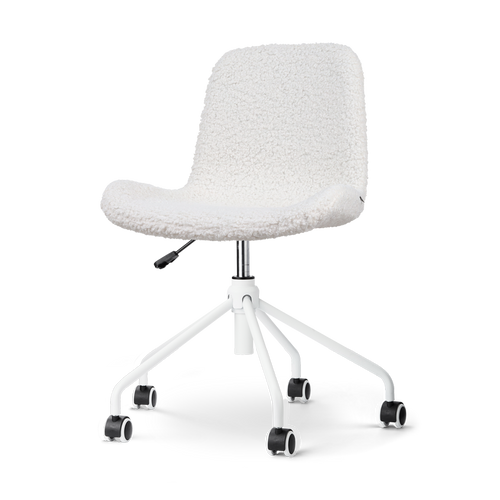 Nolon Nout-Fé Bureaustoel Teddy Gebroken Wit - Stof - Wit Onderstel - vtwonen shop